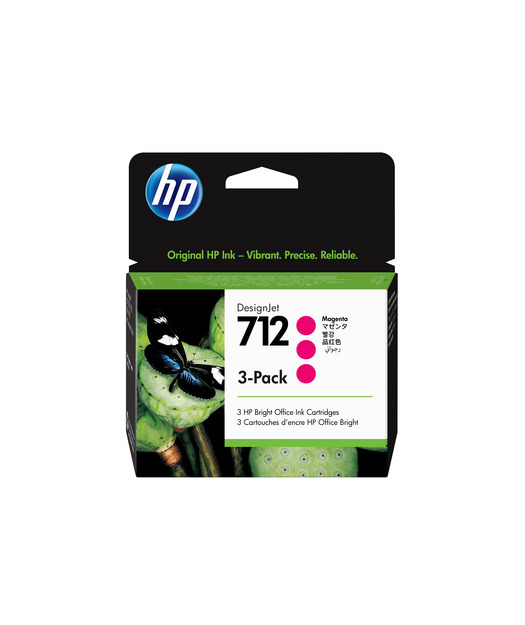 HP 3ED78A 712 3-Pack 29-ml Magenta Desig
