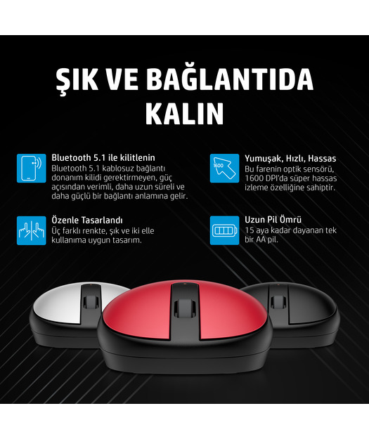 HP 3V0G9AA 240 Bluetooth Fare Siyah