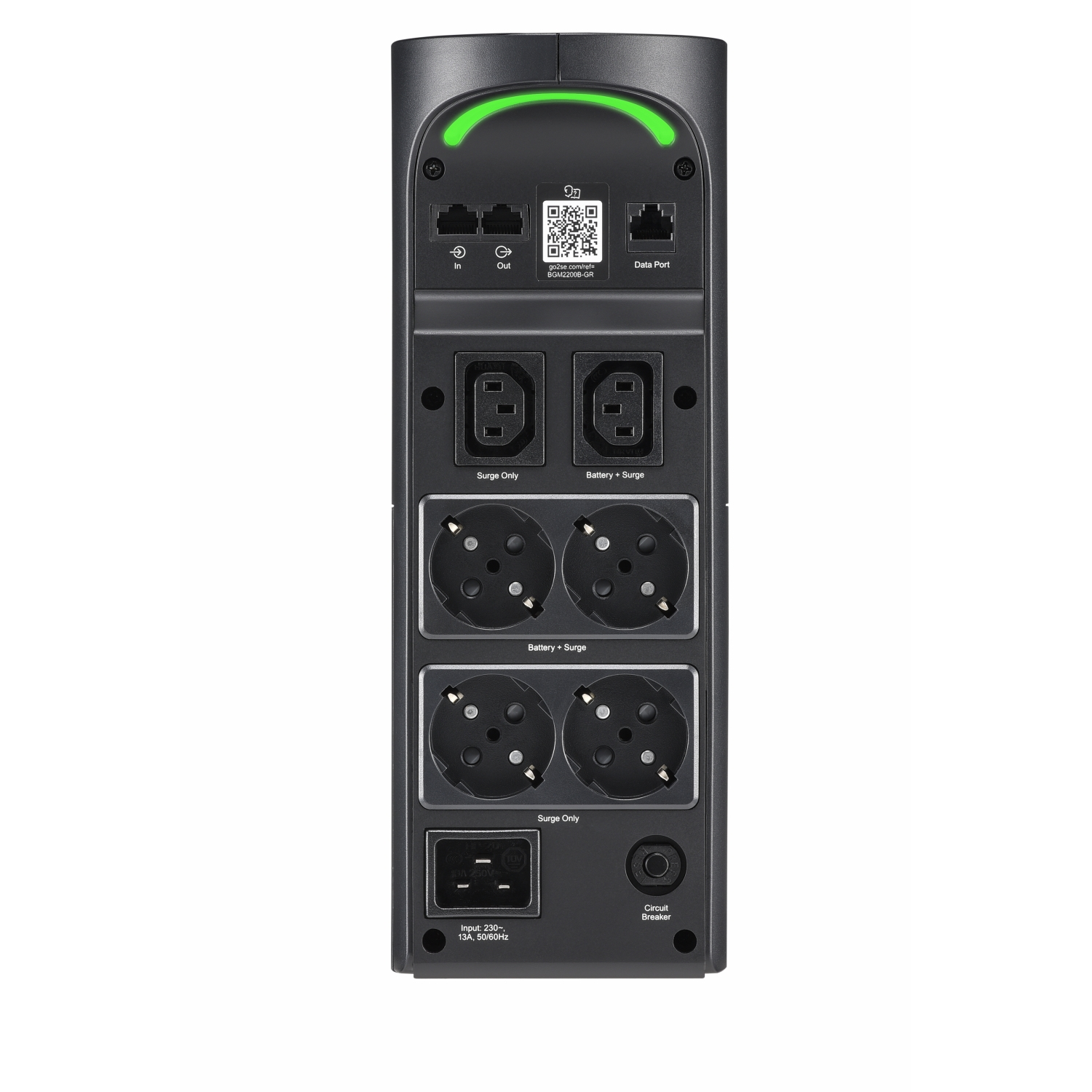 APC Back-UPS Pro 2200VA for Gaming Tower 230V 4x Schuko and 2x IEC C13 outlets