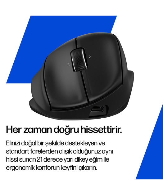 HP Tilt Ergonomic Mouse 720M - Siyah