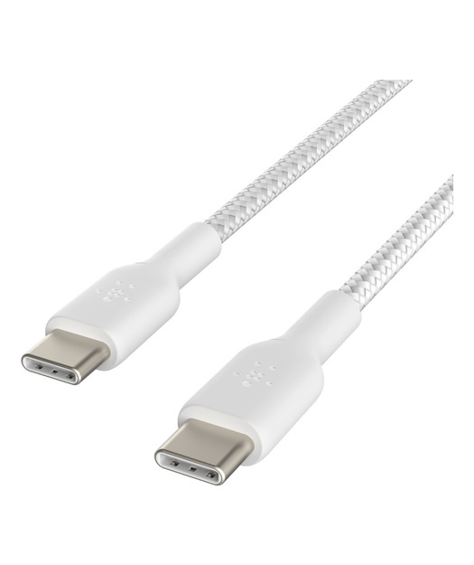 Belkin CAB004 60W Örgülü  USB-C'den USB-C'ye 1m Kablo -Beyaz
