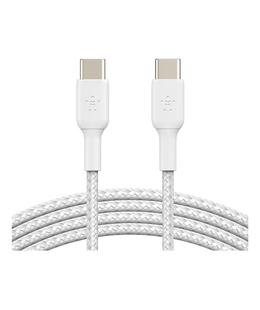 Belkin CAB004 60W Örgülü  USB-C'den USB-C'ye 1m Kablo -Beyaz