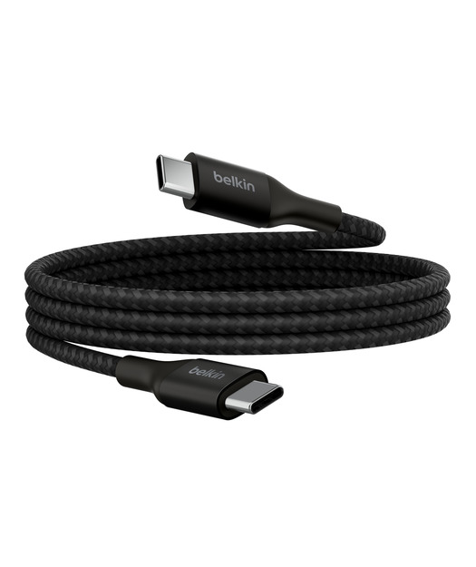 Belkin CAB015 BoostCharge Örgülü USB-C' den USB-C'ye 240W 1m Kablo - Siyah