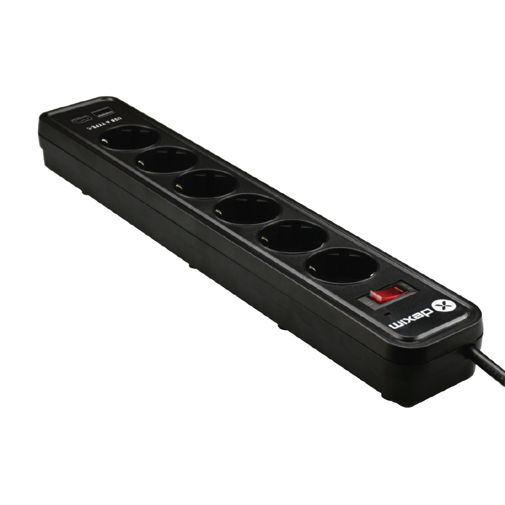 SP06AG 6 Port Akım Koruyucu Priz 1,5m kablo w/USB-A ve USB-C