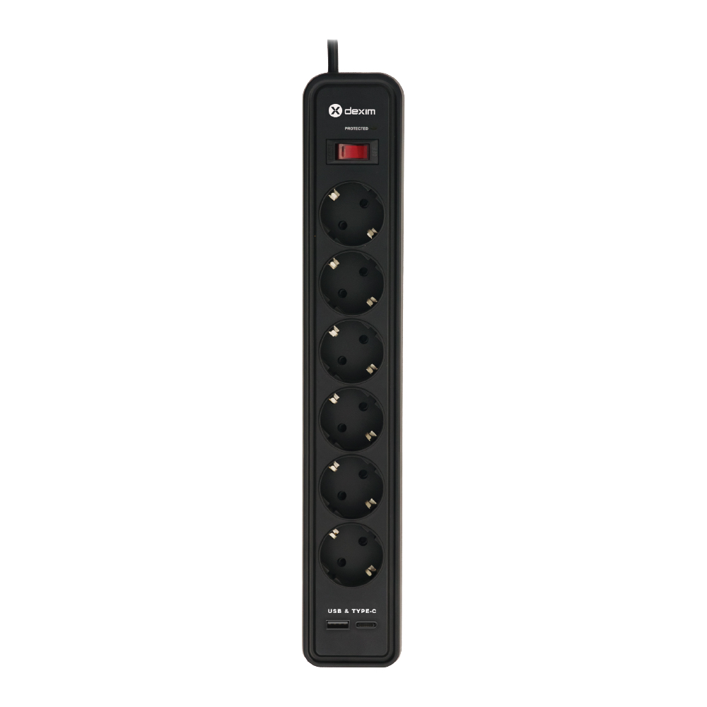 SP06AG 6 Port Akım Koruyucu Priz 1,5m kablo w/USB-A ve USB-C