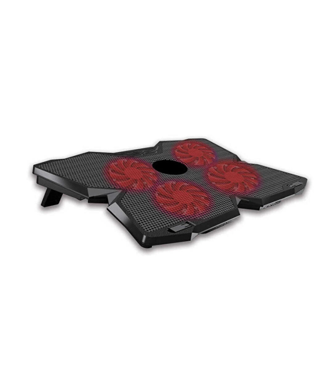 Dexim 4 Fan Ledli Notebook Soğutucu Stand (18" ve altı notebook uyumlu) - Kırmızı