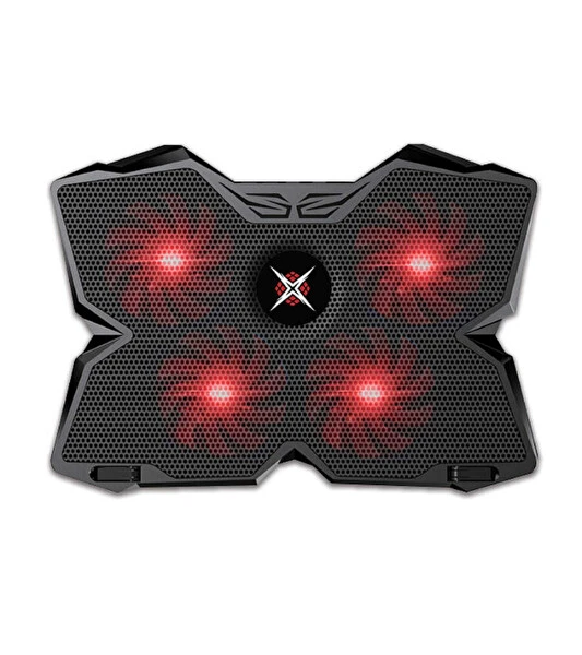 Dexim 4 Fan Ledli Notebook Soğutucu Stand (18" ve altı notebook uyumlu) - Kırmızı