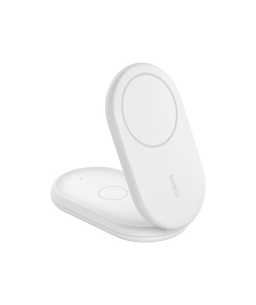 Belkin WIZ028 BoostCharge Pro Qi2 15W 2'si 1 arada Manyetik Katlanabilir Kablosuz Şarj Cihazı - Beyaz