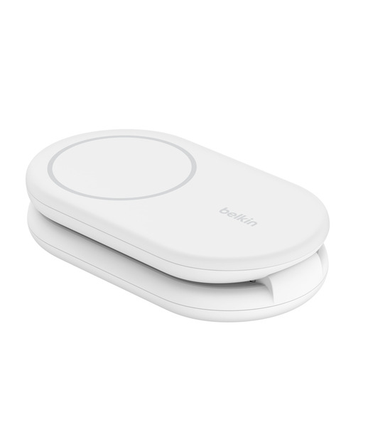 Belkin WIZ028 BoostCharge Pro Qi2 15W 2'si 1 arada Manyetik Katlanabilir Kablosuz Şarj Cihazı - Beyaz