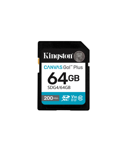 Kingston 64GB SDXC Canvas Go Plus Gen4 200MB/s C10 UHS-I U3 V30